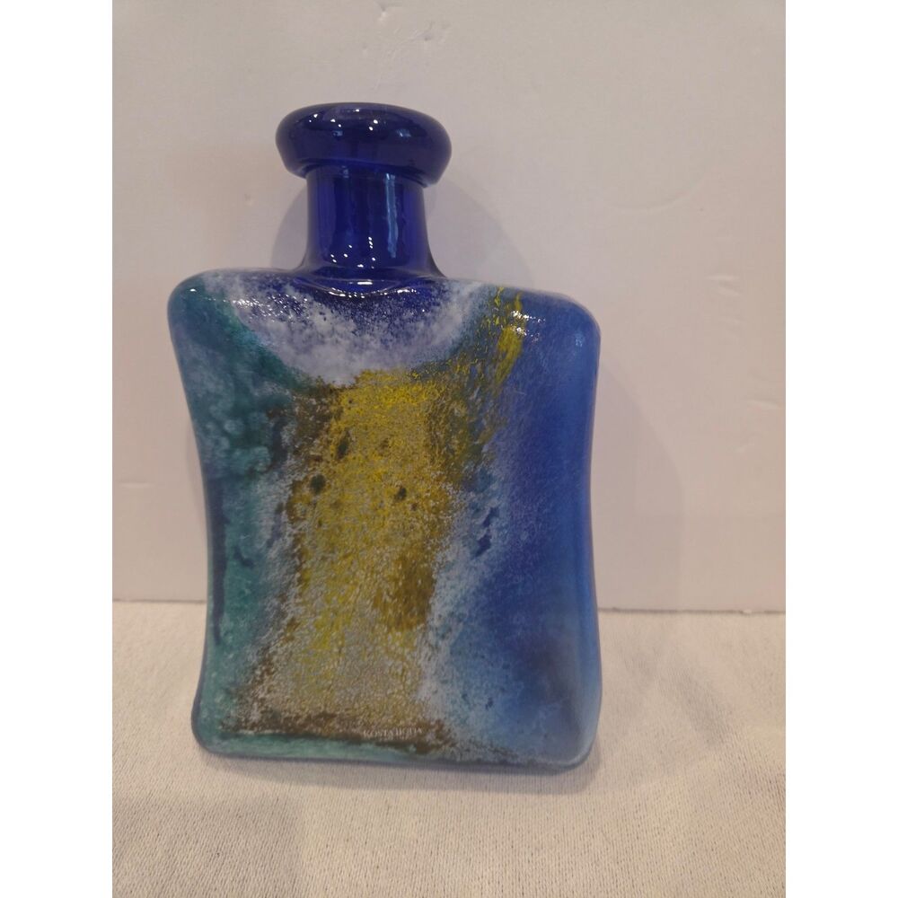 Kosta Boda Cancan Decanter Signed Kjell Engman Vintage Swedish Art Glass 12"